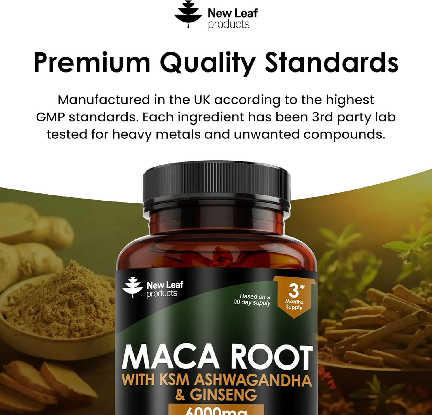New Leaf Maca Root Capsules for sexual health, memory, and overall wellness